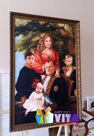 Семейный портрет на холсте (2)